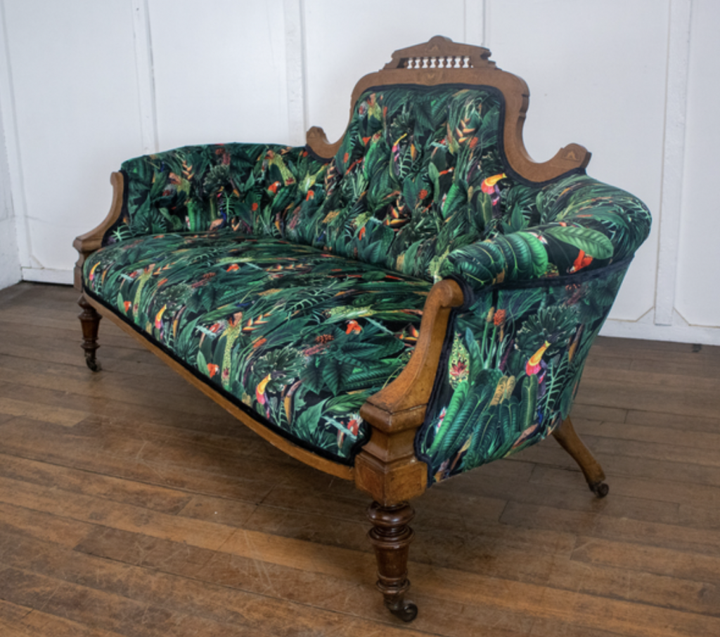 Antique green sofa deals