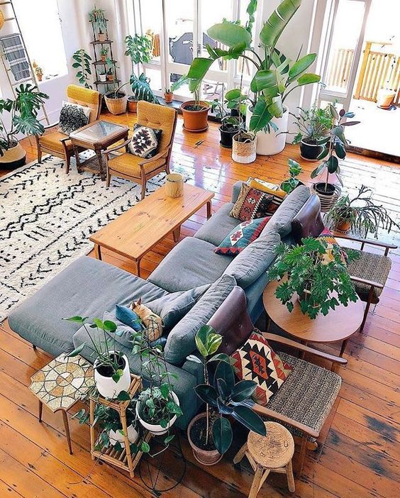 Get the Look: Bohemian Leafy Living Room