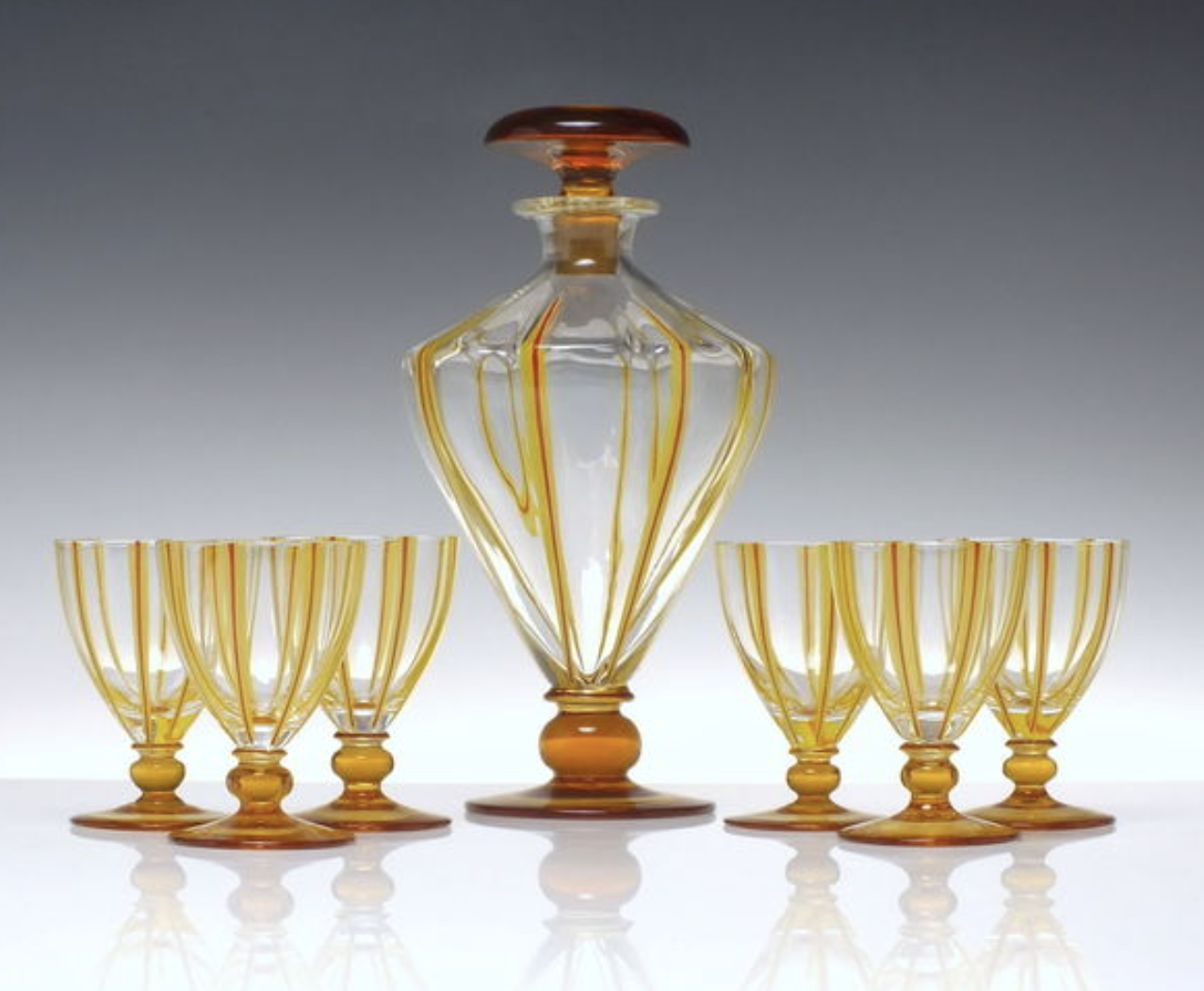 Art deco decanter and glasses