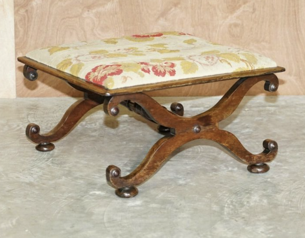 Footstool with Flemish Scroll legs