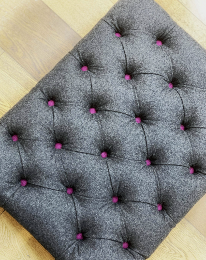 Footstool with buttons